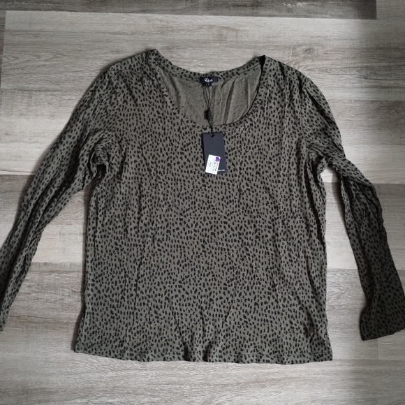 Rails Olive Spotted Long Sleeve Top Large - Picture 5 of 5
